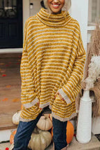 PERFECT TIMING STRIPE POCKETED TUNIC SWEATER