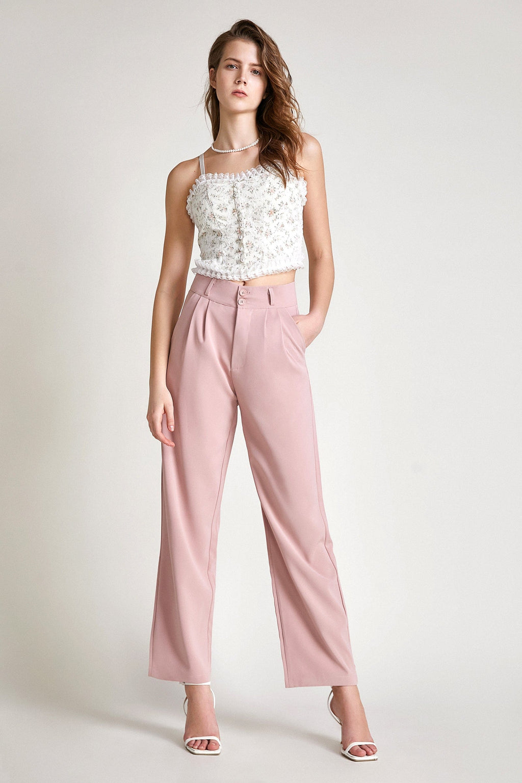 Ivory Padded Floral Lace Cami Top