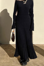Slim Fit Crew Neck Sweater Dress