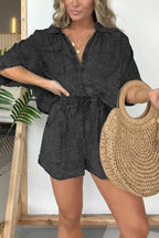 Women's Casual Washed Denim Tencel Set