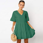 Something Good Satin Smocked Mini Dress Teal