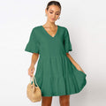 Something Good Satin Smocked Mini Dress Teal