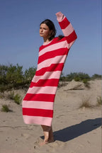 Julieta Exclusive Casual Striped Midi Dress Statement Occasion Edit