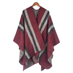 Fashionable Jacquard Silk Imitationcashmere Split Cape Scarf