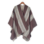 Fashionable Jacquard Silk Imitationcashmere Split Cape Scarf