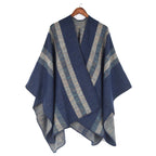 Fashionable Jacquard Silk Imitationcashmere Split Cape Scarf