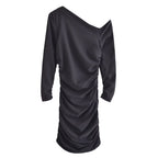 Fall Women Clothing Fold Asymmetric Dress