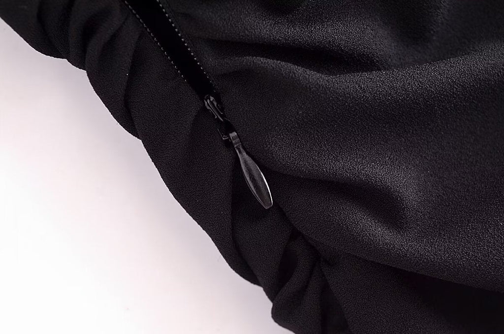 Fall Women Clothing Fold Asymmetric Dress