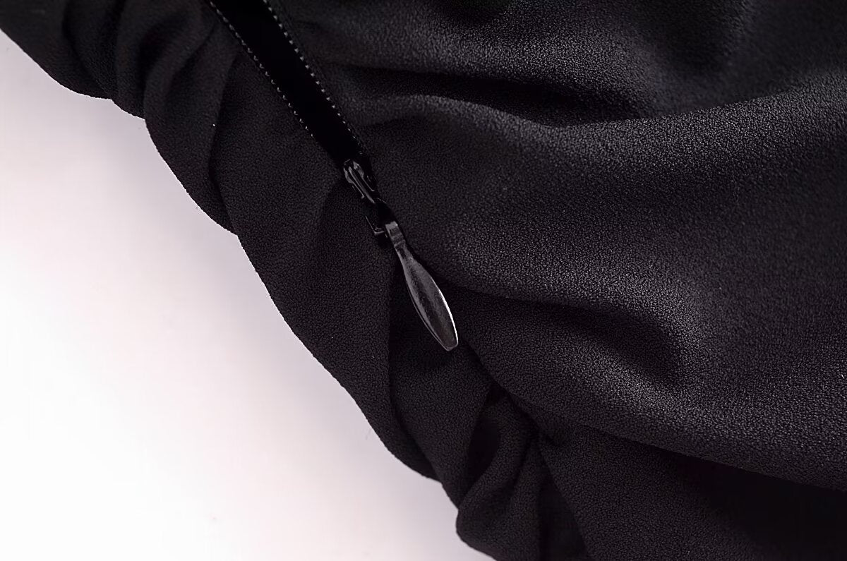Fall Women Clothing Fold Asymmetric Dress