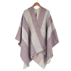 Fashionable Jacquard Silk Imitationcashmere Split Cape Scarf