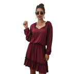 Lena Satin Midi Dress Marsala