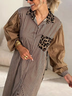 Rebecca Luxe Leopard Print Dress with Puff Sleeves Elevated Occasion Wear