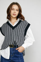Aurelius Black V-Neck Sweater Vest