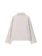 Autumn Minimalist Wool Blend Zip Lapel Jacket