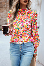 Certain Love Print Statement Sleeve Smocked Top - 5 Colors