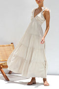 Marilyn - V - neck maxi dress with ruffle