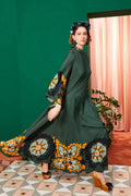 Milagros Exclusive Magnifico Printed Maxi Dress Green Boutique Collection