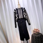 Contrast Stitch Cable Knit Sweater