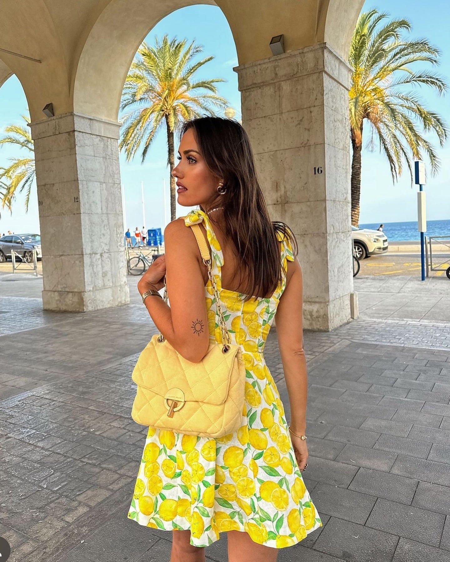 Yazmín Chic Summer Dress Cute Lemon Print Elevated Occasion Wear