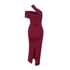 Horres Midi Dress Maroon