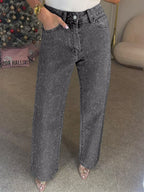 Starlit Denim Straight Pants