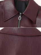Muriel Faux Leather Zip-Up Jacket
