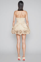 Freyae 3D Floral Puffy Mini Dress