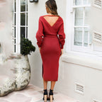Fatal Attraction Kimono Sweater Dress Wine FINAL