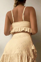 Tie String Bikini Bodycon Skirt Three Piece Skirt Set