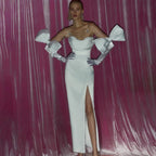 Strap Dress Light Luxury Niche Off Shoulder Bandage Chain Dress