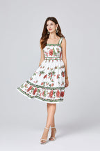 Positioning Print Slim Fit Sling Dress