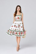 Positioning Print Slim Fit Sling Dress