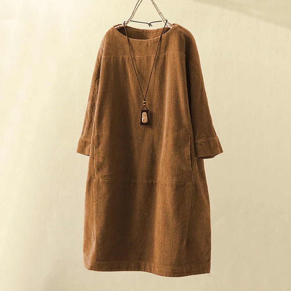 Teresa Aesthetic Corduroy Dress Designer Edit