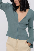 V-neck Knitted Cardigan Slim Sweater