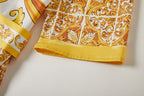 Printed Belted Button A Line Dress