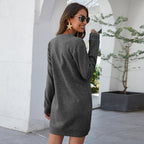 Wichita Cotton Pocketed Sweatshirt Dress Portabella