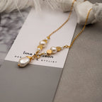 Baroque Pearl Drop Pendant Layered Necklace