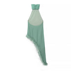Vacation Dress High Grade Seaside Green Suspenders Slimming Dress