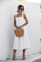 Teagan Cotton Tiered Babydoll Dress Off White