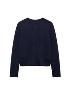 Gold Decorated Row Button Short Knitted Cardigan