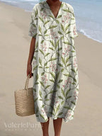 Ramona Statement Floral Print Cotton and Linen Dress Boutique Collection