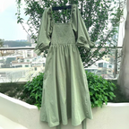 Marina Boutique French Dress with Ruffled Sleeves Designer Edit