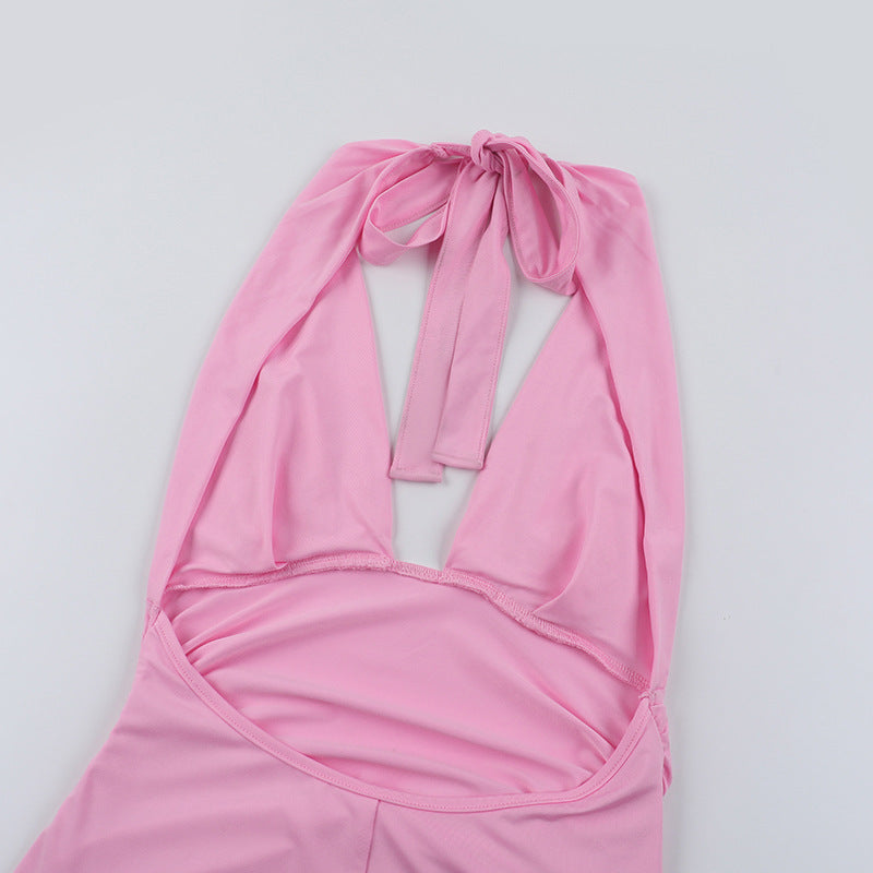 Rosier Slit Dress Pink