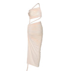 Delia Asymmetrical Dress Beige