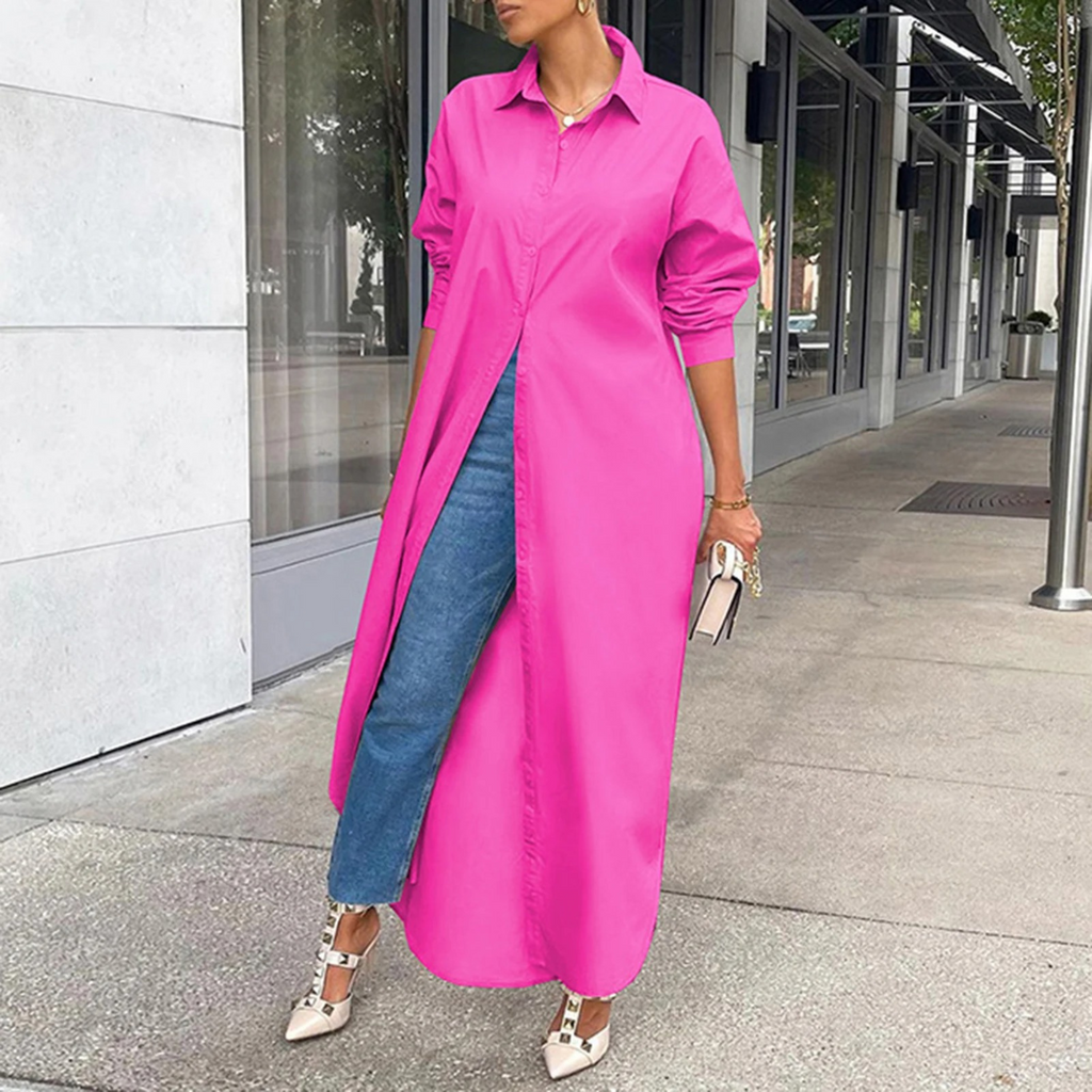 Eleanor Statement Long Sleeved Button Down Maxi Dress Boutique Collection