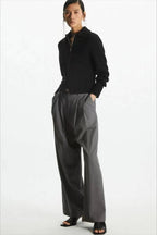 Wool Blend Short Open-Neck Cardigan