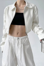 PU Leather Crop Jacket