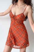 Checkered Corset Tank Mini Dress