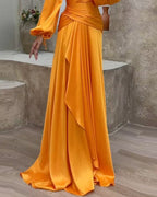 Maria Elevated José Dress One Shoulder Solid Color Two Piece Set Statement Occasion Edit
