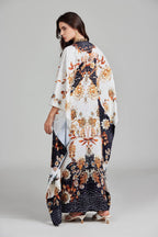 Print Floral Crew Neck With Slit Dress